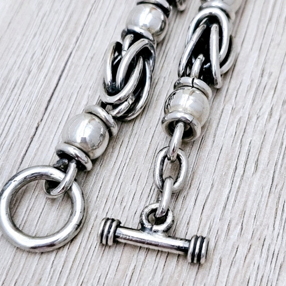 Silpada EXTREMELY Very Rare Silpada Sterling Silver Byzantine Toggle Necklace - Picture 3 of 5
